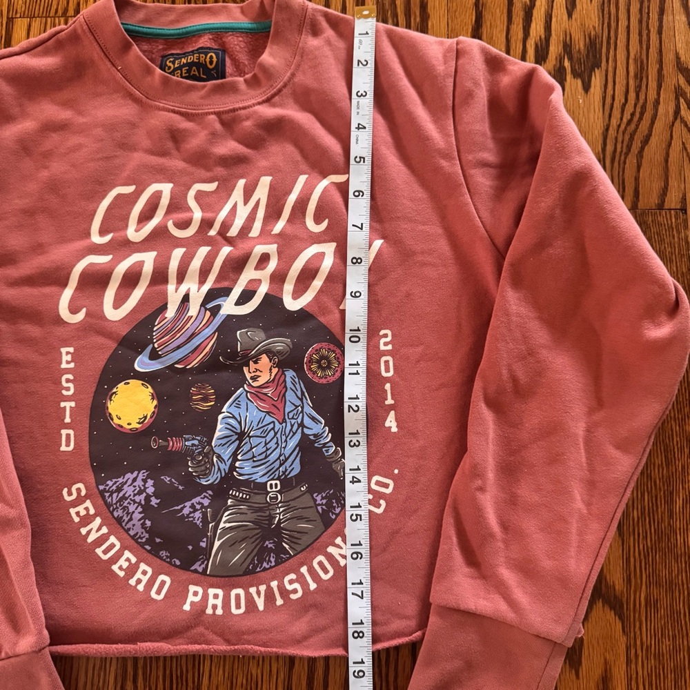 Cosmic Cowboy Sendero Sweatshirt Crewneck Women’s Size Small Cropped - Picture 4 of 6